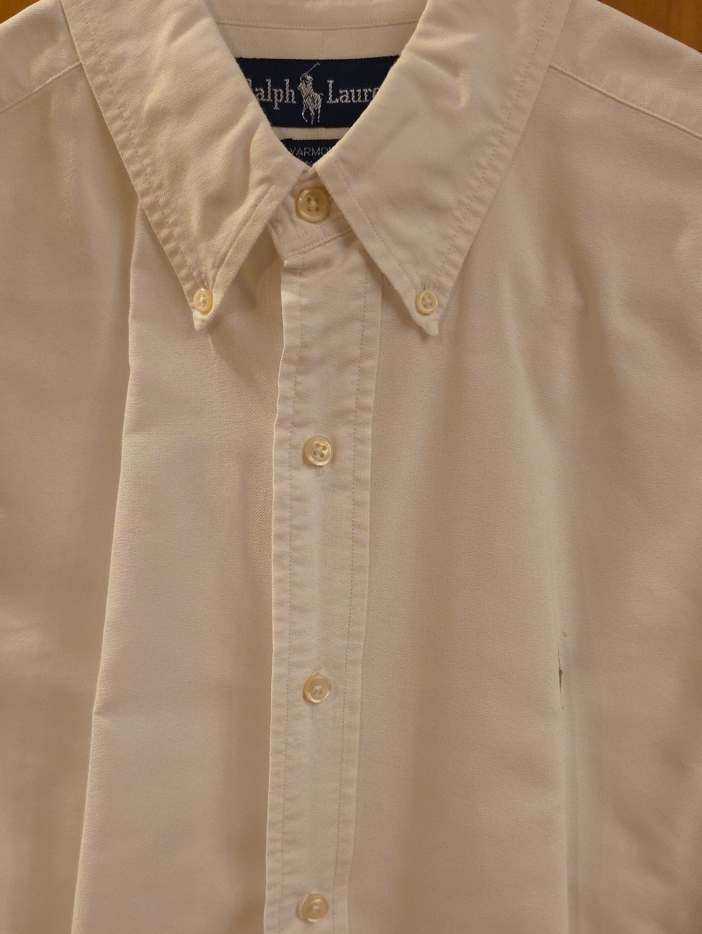 Ralph Lauren Men's Button-Down Dress Shirt in Off-White/Cream